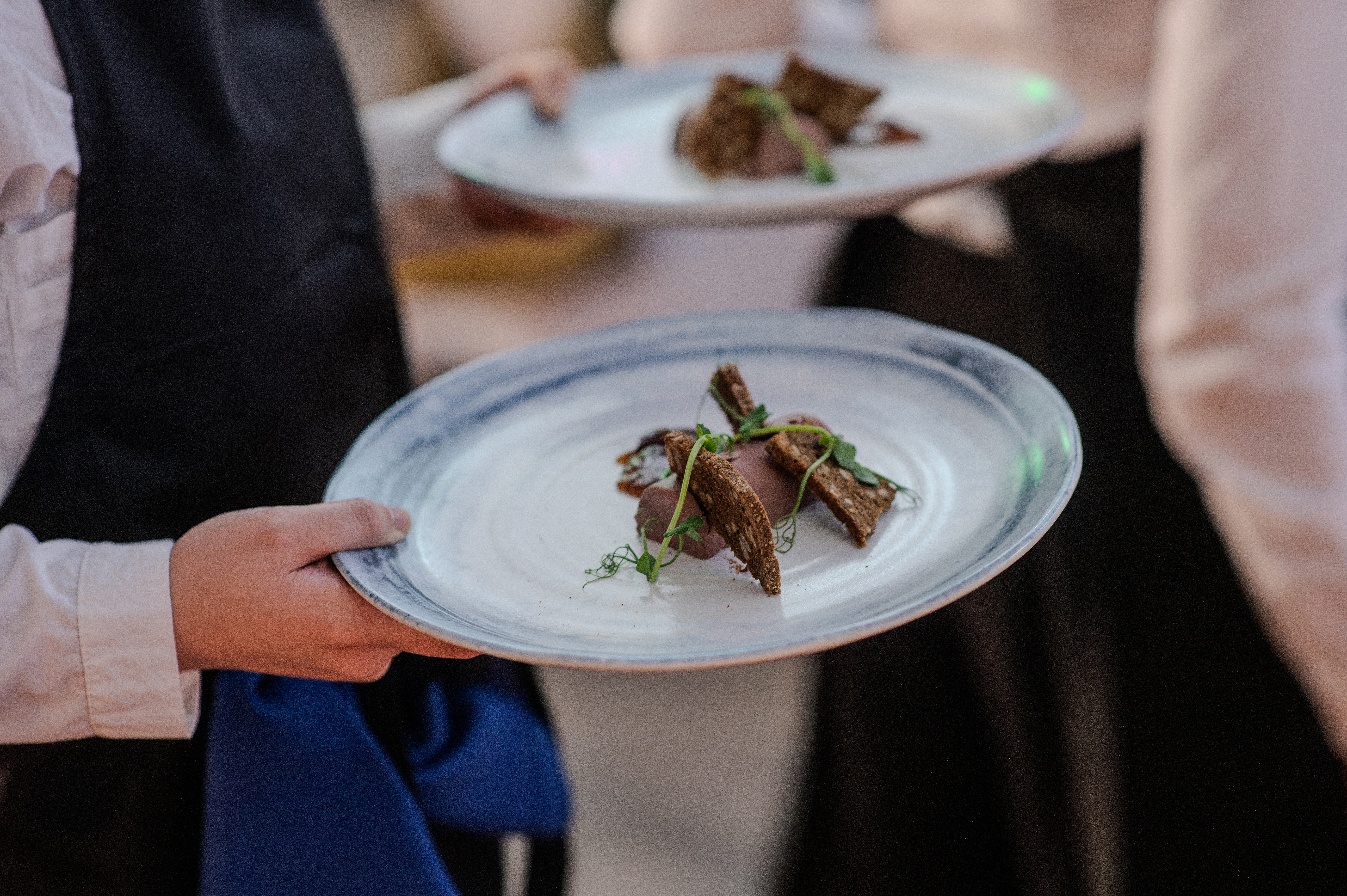Food being served at The Amex
