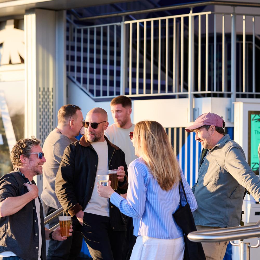 People gathered outside The Terrace