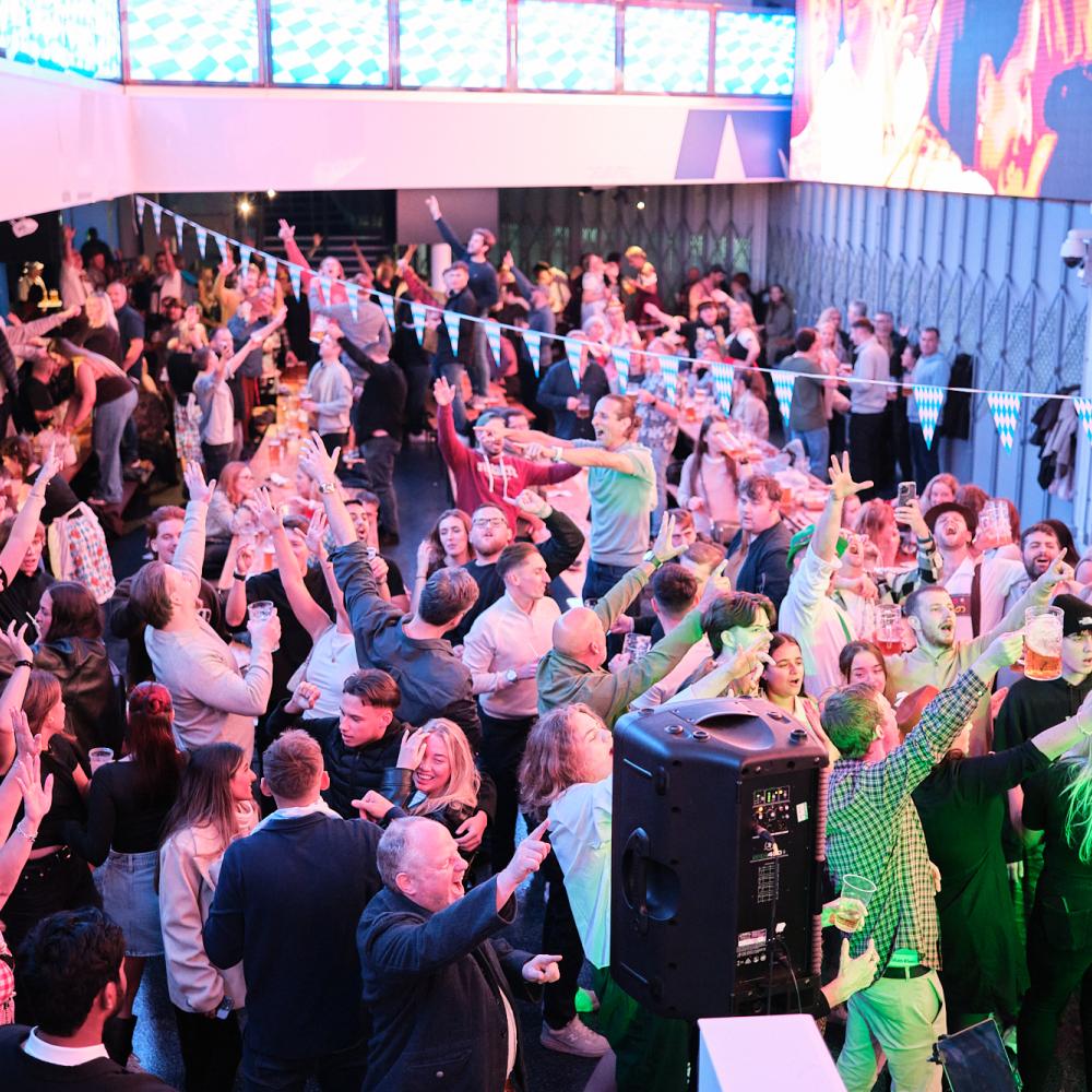 People dancing at Oktoberfest