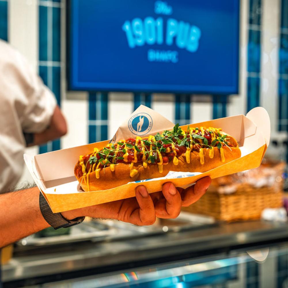 Food served inside 1901 Pub at the American Express Stadium.