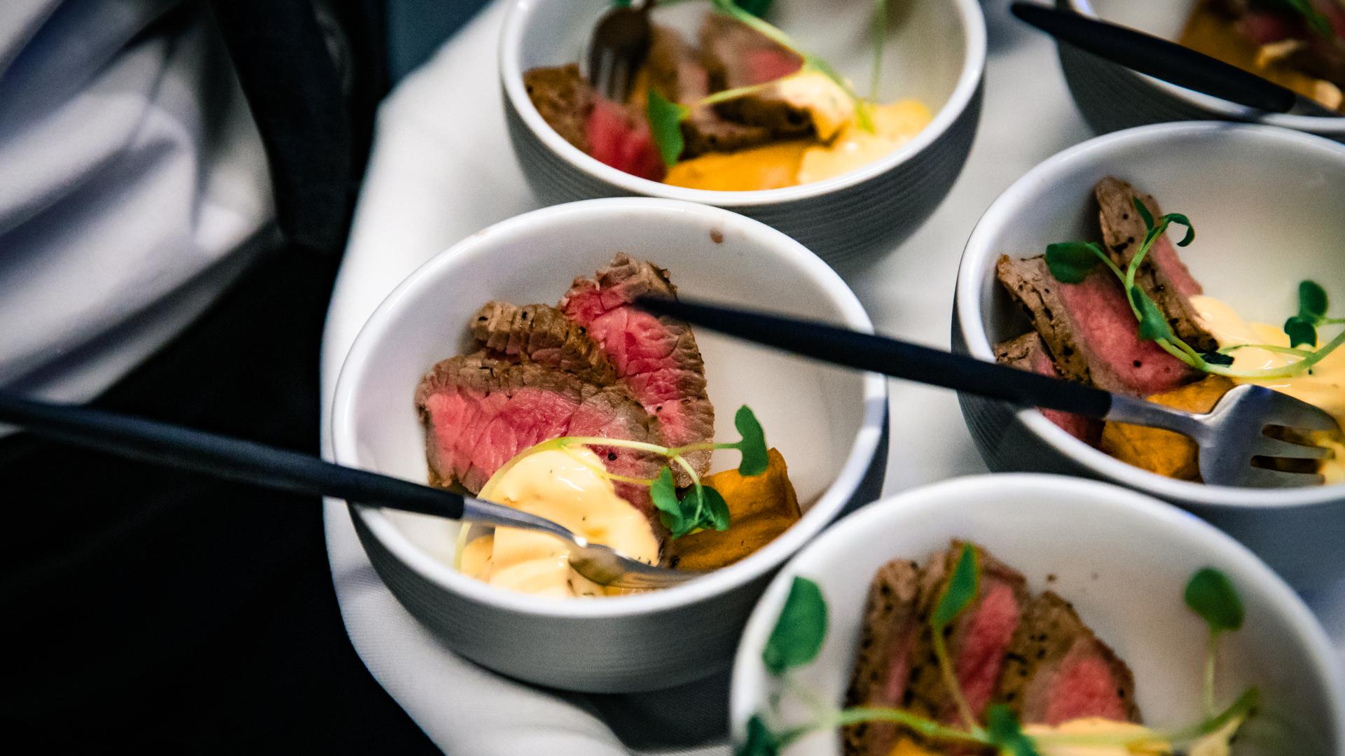 bowls of beef