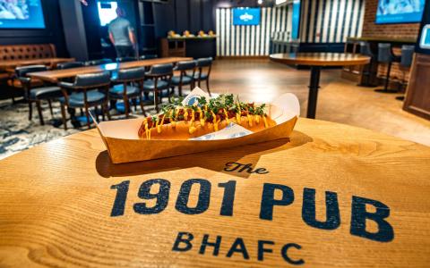 Food on a table at 1901 Pub